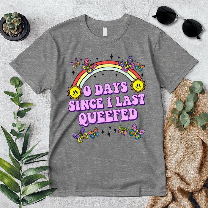 0 Days Since I Last Queefed Rainbow Funny Premium T-Shirt