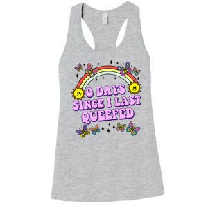 0 Days Since I Last Queefed Rainbow Funny Women's Racerback Tank