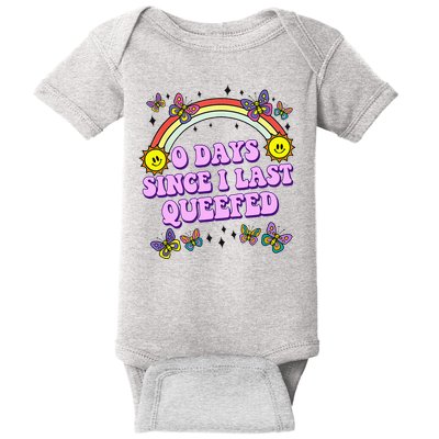 0 Days Since I Last Queefed Rainbow Funny Baby Bodysuit
