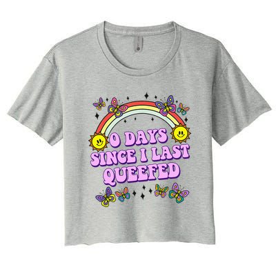 0 Days Since I Last Queefed Rainbow Funny Crop Top