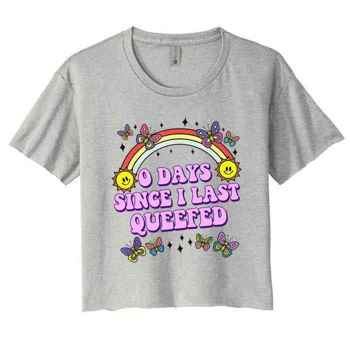 0 Days Since I Last Queefed Rainbow Funny Crop Top