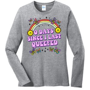 0 Days Since I Last Queefed Rainbow Funny Ladies Long Sleeve Shirt