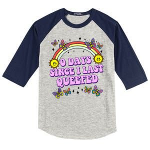 0 Days Since I Last Queefed Rainbow Funny Kids Colorblock Raglan Jersey