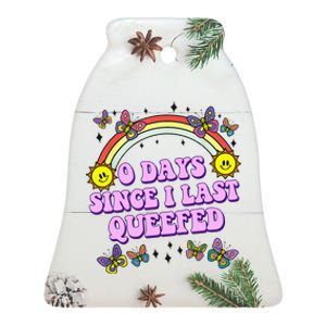 0 Days Since I Last Queefed Rainbow Funny Ceramic Bell Ornament