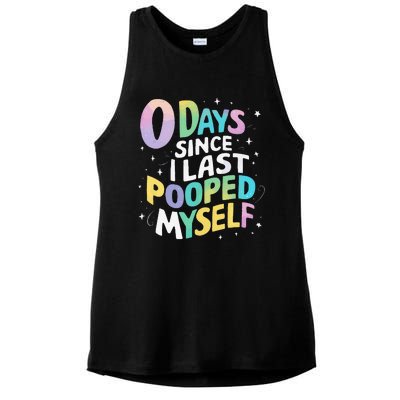 0 Days Since I Last Pooped Myself Ladies PosiCharge Tri-Blend Wicking Tank