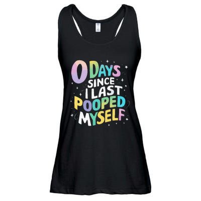 0 Days Since I Last Pooped Myself Ladies Essential Flowy Tank