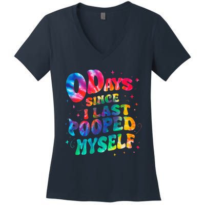 0 Days Since I Last Pooped Myself Women's V-Neck T-Shirt