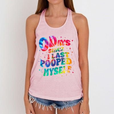 0 Days Since I Last Pooped Myself Women's Knotted Racerback Tank