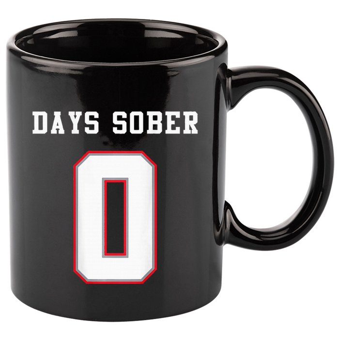 0 Days Sober Jersey Drinking Alcohol Lover 11oz C Handle Ceramic Mug