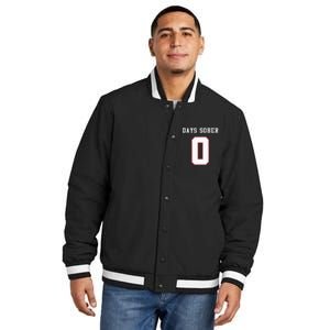 0 Days Sober Jersey Drinking Alcohol Lover Insulated Varsity Jacket