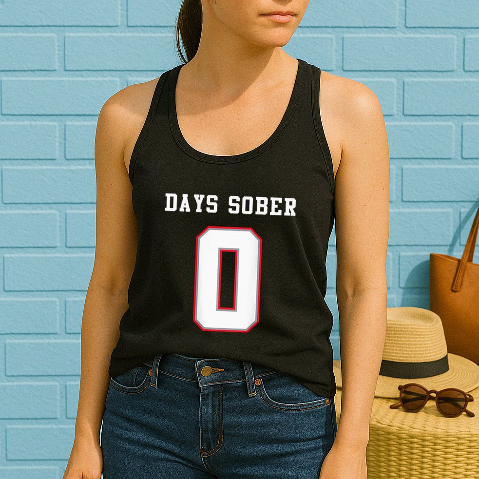0 Days Sober Jersey Drinking Alcohol Lover Womens Tank Top