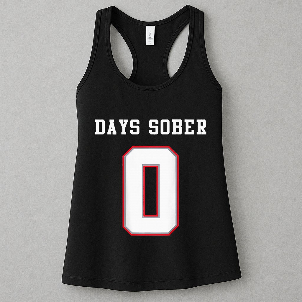 0 Days Sober Jersey Drinking Alcohol Lover Womens Tank Top