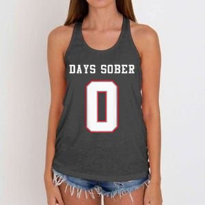 0 Days Sober Jersey Drinking Alcohol Lover Women's Knotted Racerback Tank