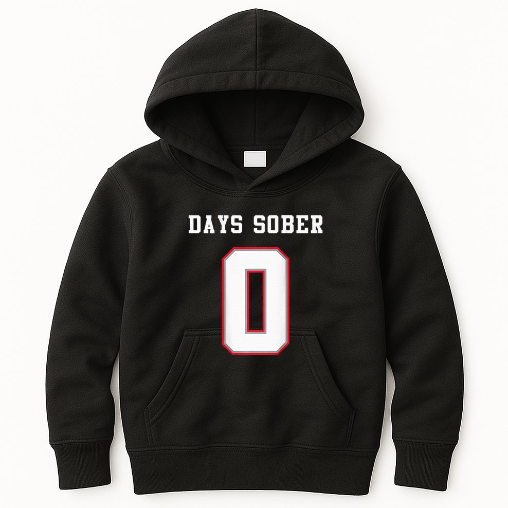 0 Days Sober Jersey Drinking Alcohol Lover Kids Hoodie