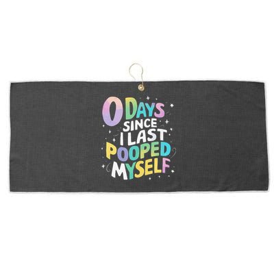 0 Days Since I Last Pooped Myself Large Microfiber Waffle Golf Towel