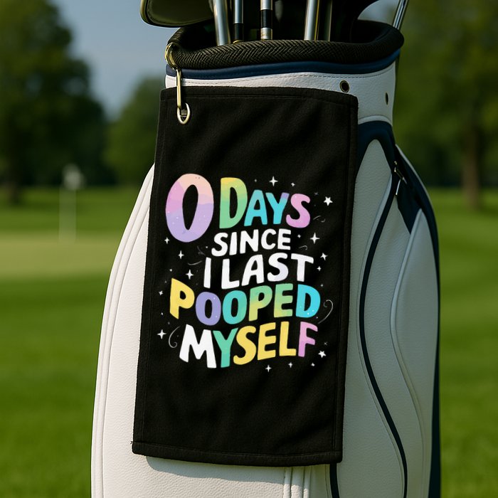 0 Days Since I Last Pooped Myself Golf Towel