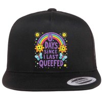 0 Days Since I Last Queefed Queef Funny Queefed Embarrassing Flat Bill Trucker Hat