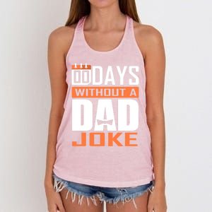 00 Days Without A Dad Joke Funny Gift For Rad Father Gift Women's Knotted Racerback Tank