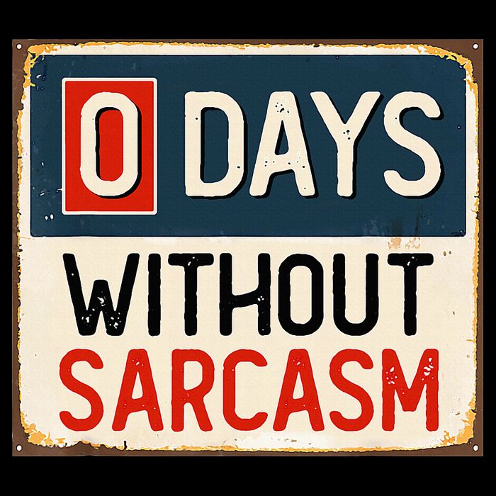 0 Days Without Sarcasm Funny Sarcastic Drawstring Bag
