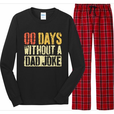 00 Days Without A Dad Joke Fathers Day Long Sleeve Pajama Set