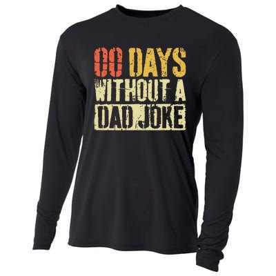 00 Days Without A Dad Joke Fathers Day Cooling Performance Long Sleeve Crew