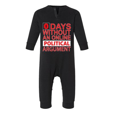 0 Days Without An Online Political Argument Infant Fleece One Piece