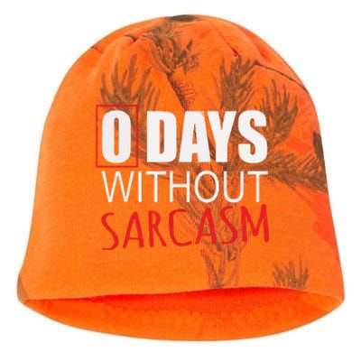 0 Days Without Sarcasm Funny Sarcastic Lovers Kati - Camo Knit Beanie