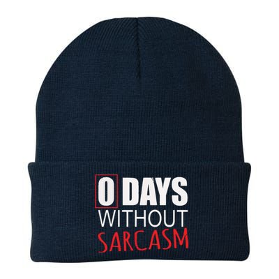 0 Days Without Sarcasm Funny Sarcastic Lovers Knit Cap Winter Beanie