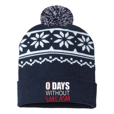 0 Days Without Sarcasm Funny Sarcastic Lovers USA-Made Snowflake Beanie