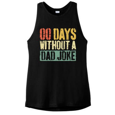 00 Days Without A Dad Joke Fathers Day Ladies PosiCharge Tri-Blend Wicking Tank