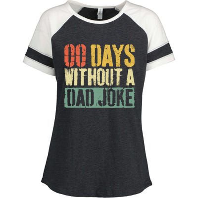 00 Days Without A Dad Joke Fathers Day Enza Ladies Jersey Colorblock Tee