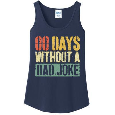 00 Days Without A Dad Joke Fathers Day Ladies Essential Tank