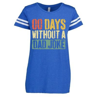 00 Days Without A Dad Joke Fathers Day Enza Ladies Jersey Football T-Shirt