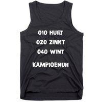 010 Huilt 020 Zinkt 040 Wint Kampioenuh Tank Top