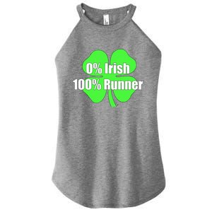 0% Irish 100% Runner Shamrock St Patrick's Running Fun Race Cool Gift Women's Perfect Tri Rocker Tank