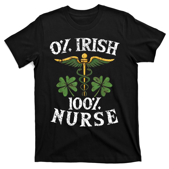 0 Irish 100 Nurse St Patrick's Day Clover Shamrock Nurse Irish Lucky T-Shirt