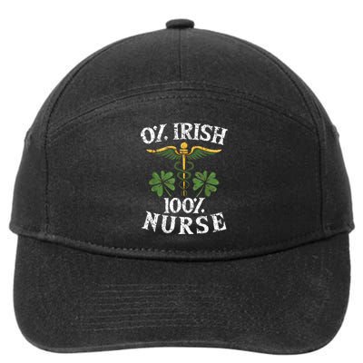 0 Irish 100 Nurse St Patrick's Day Clover Shamrock Nurse Irish Lucky 7-Panel Snapback Hat