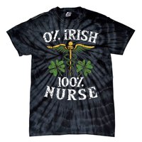 0 Irish 100 Nurse St Patrick's Day Clover Shamrock Nurse Irish Lucky Tie-Dye T-Shirt