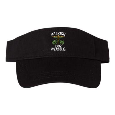 0 Irish 100 Nurse St Patrick's Day Clover Shamrock Nurse Irish Lucky Valucap Bio-Washed Visor