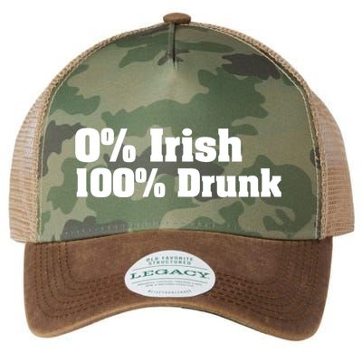 0% Irish 100% Drunk Legacy Tie Dye Trucker Hat