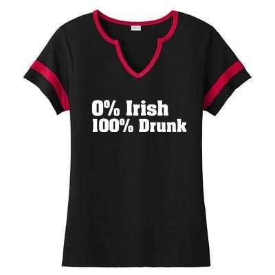 0% Irish 100% Drunk Ladies Halftime Notch Neck Tee