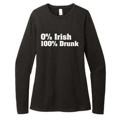 0% Irish 100% Drunk Womens CVC Long Sleeve Shirt