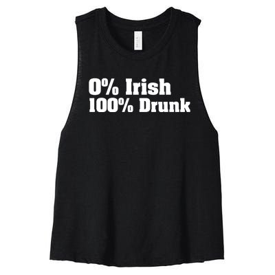 0% Irish 100% Drunk Women's Racerback Cropped Tank