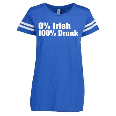 0% Irish 100% Drunk Enza Ladies Jersey Football T-Shirt