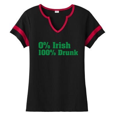 0% Irish 100% Drunk Ladies Halftime Notch Neck Tee