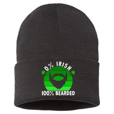 0 Irish 100 Bearded Funny St Patricks Day Gift Sustainable Knit Beanie