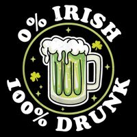 0% Irish 100% Drunk Green Beer Funny St PatrickS Drinking 7-Panel Snapback Hat