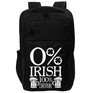 0 Irish 100 Drunk Happy St Patrick Day Beer Lover Gifts Impact Tech Backpack