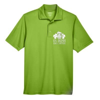 0 Irish 100 Drunk Happy St Patrick Day Beer Lover Men's Origin Performance Pique Polo