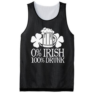 0 Irish 100 Drunk Happy St Patrick Day Beer Lover Mesh Reversible Basketball Jersey Tank